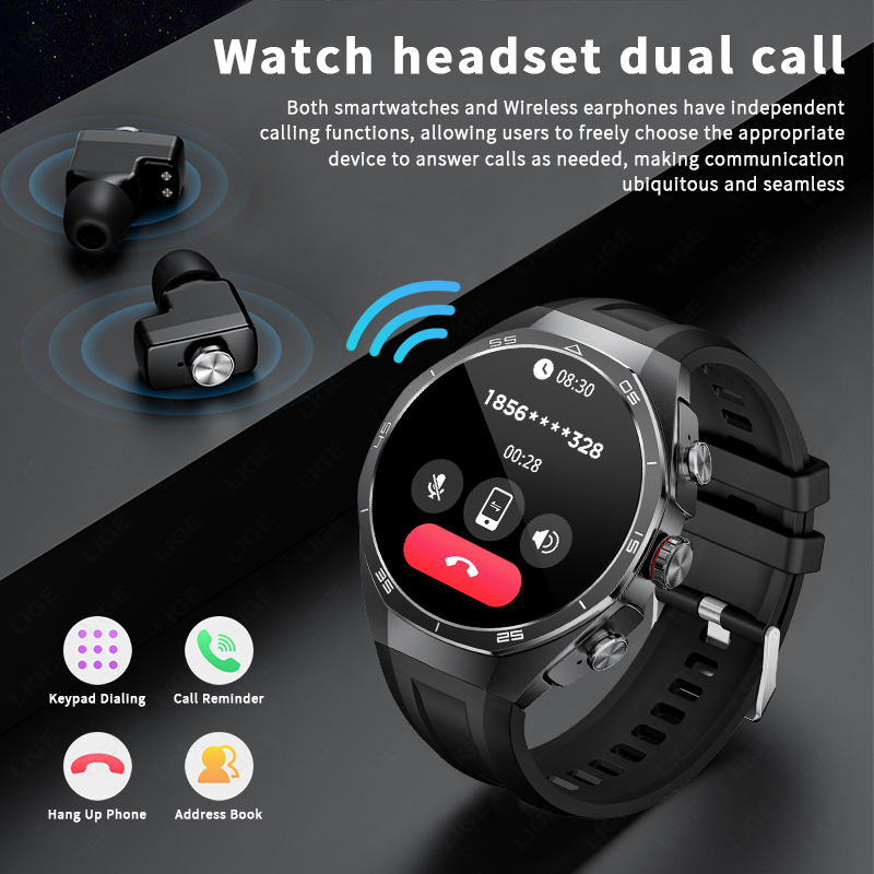 LIGE Smart Watch with Headphon - Tws Earbuds Bluetooth 5.3 recension och pris