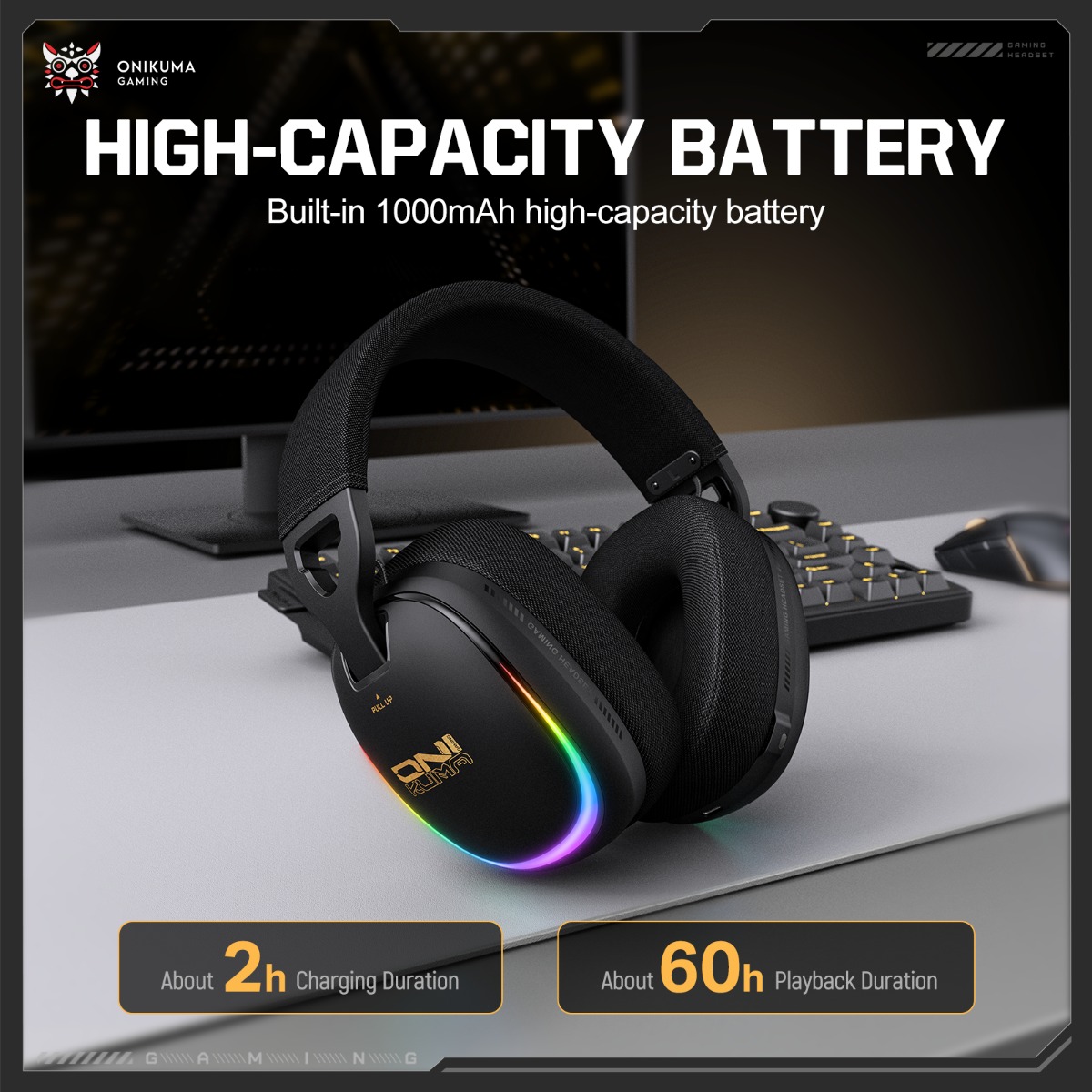 ONIKUMA GT805 Gaming Headset W - Gaming Headset With Mic Rgb recension och pris