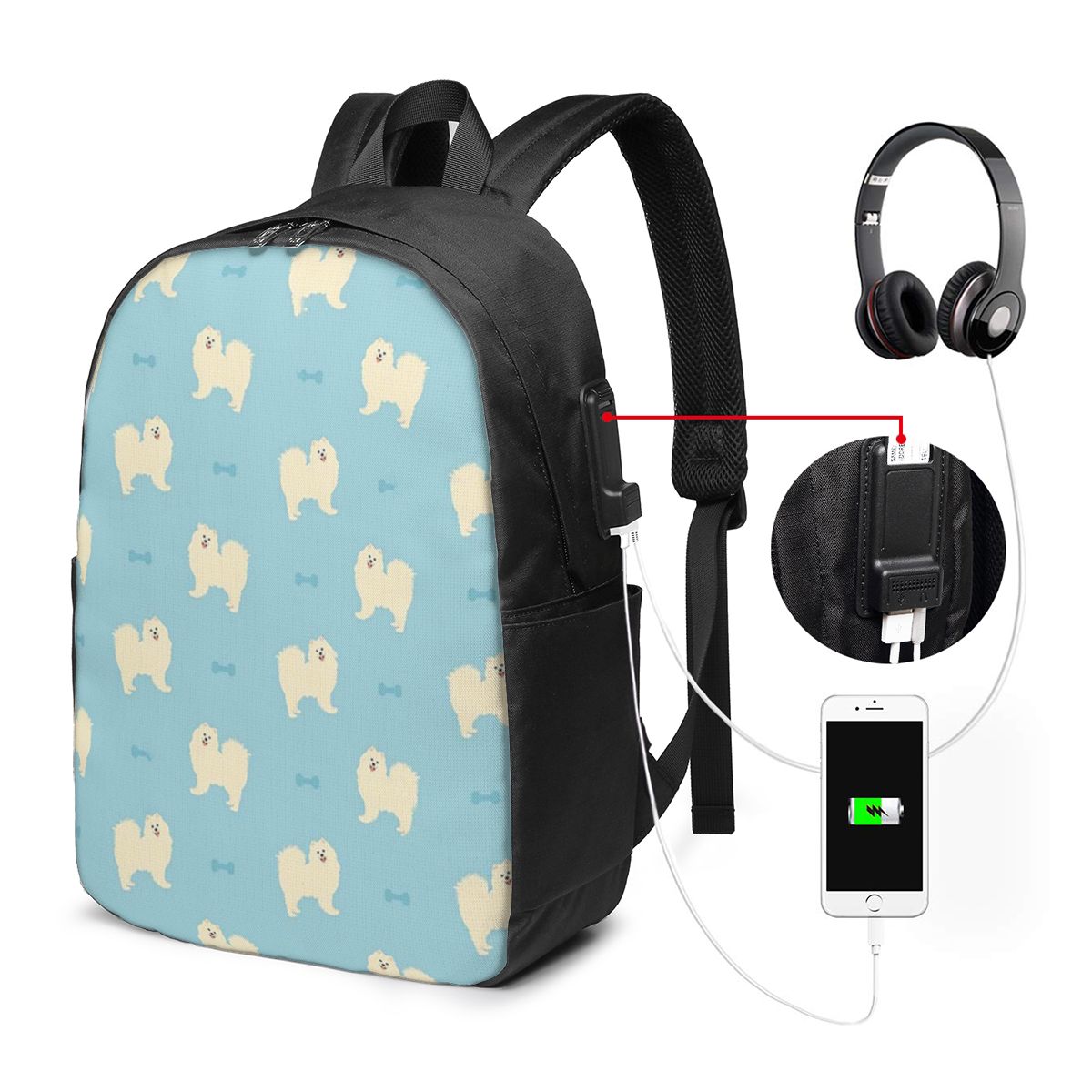 Samoyed Dog Backpack Travel No - Laptops recension och pris