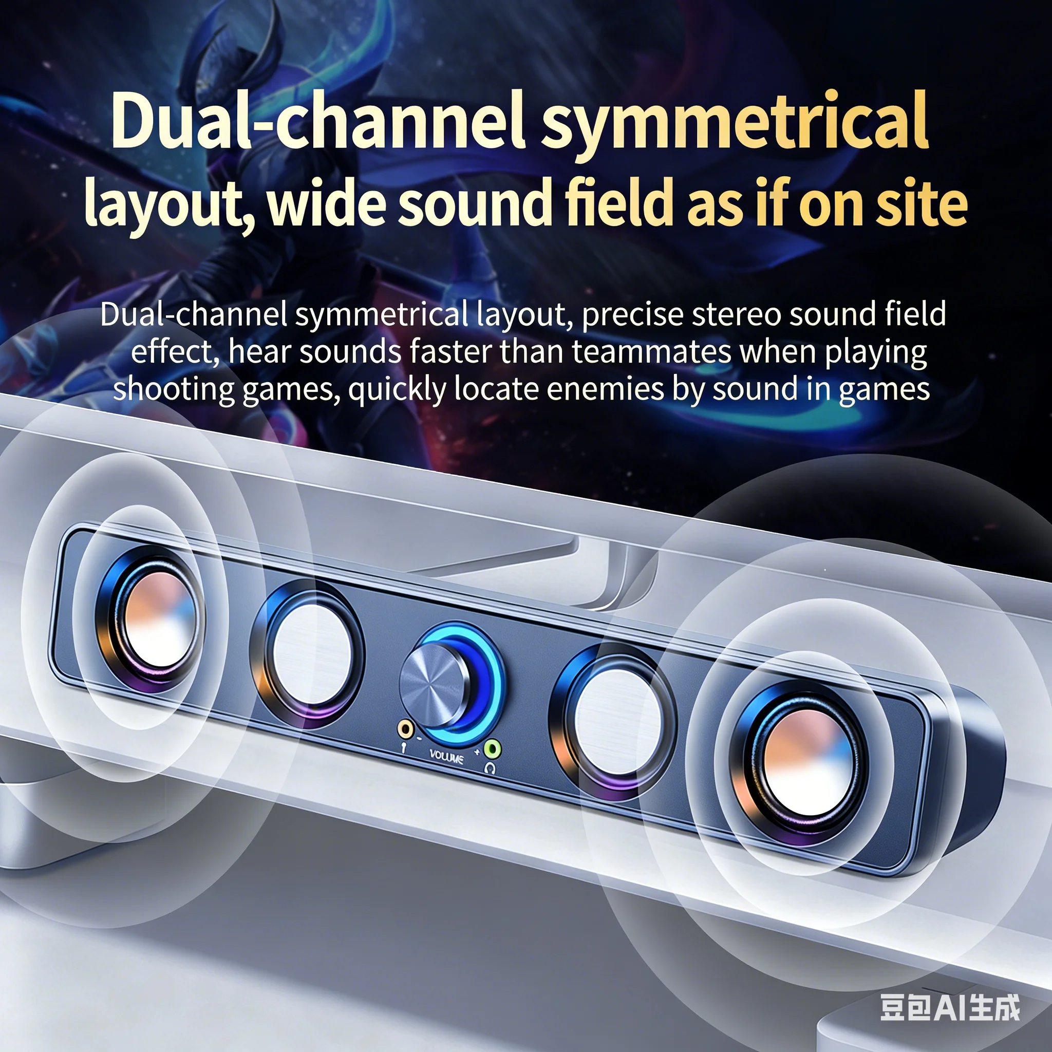 RGB Gaming Soundbar 2.0 Surrou - Rgb Computer Soundbar For Pc recension och pris