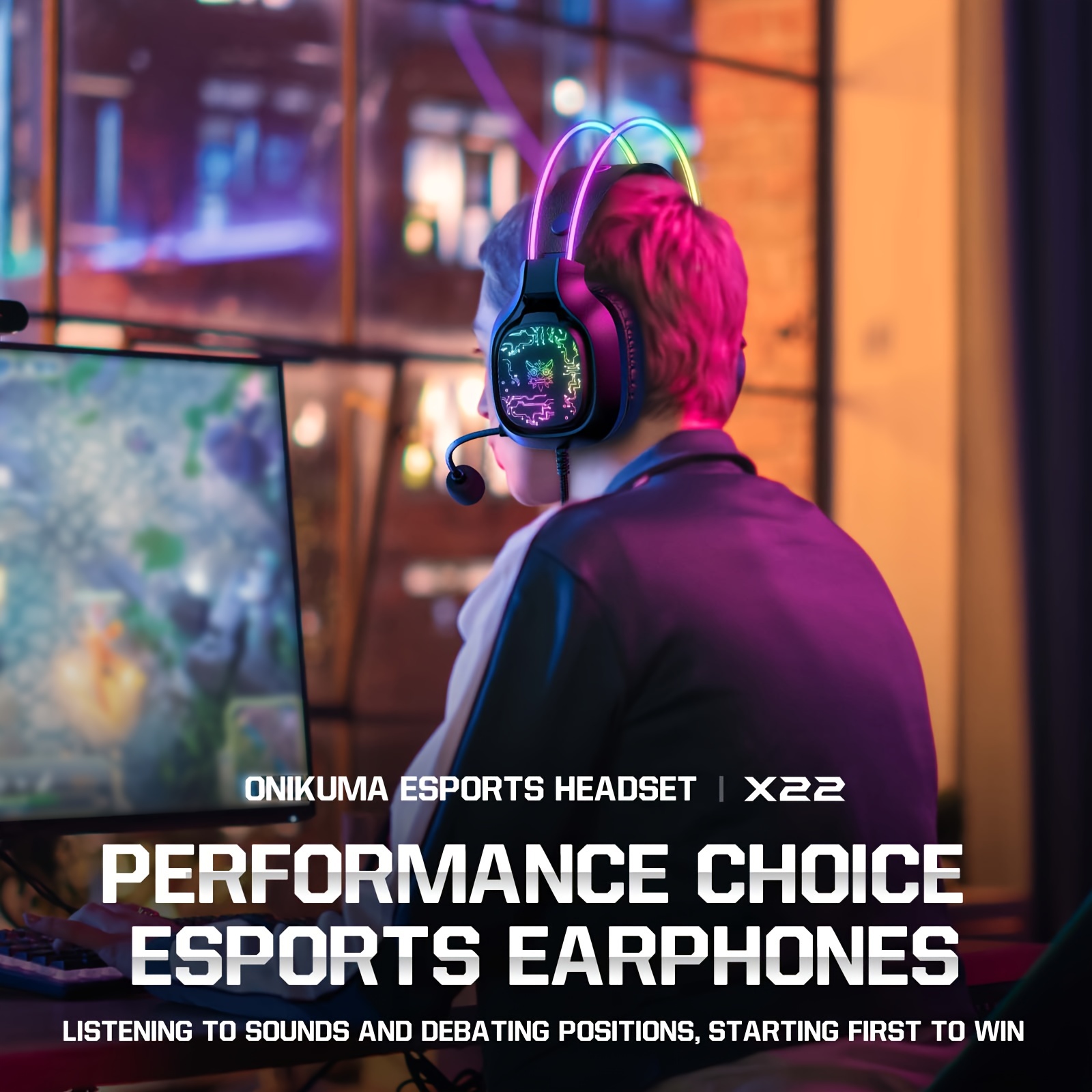ONIKUMA X22 Wired Gaming Heads - Gaming Headset With Mic Rgb recension och pris