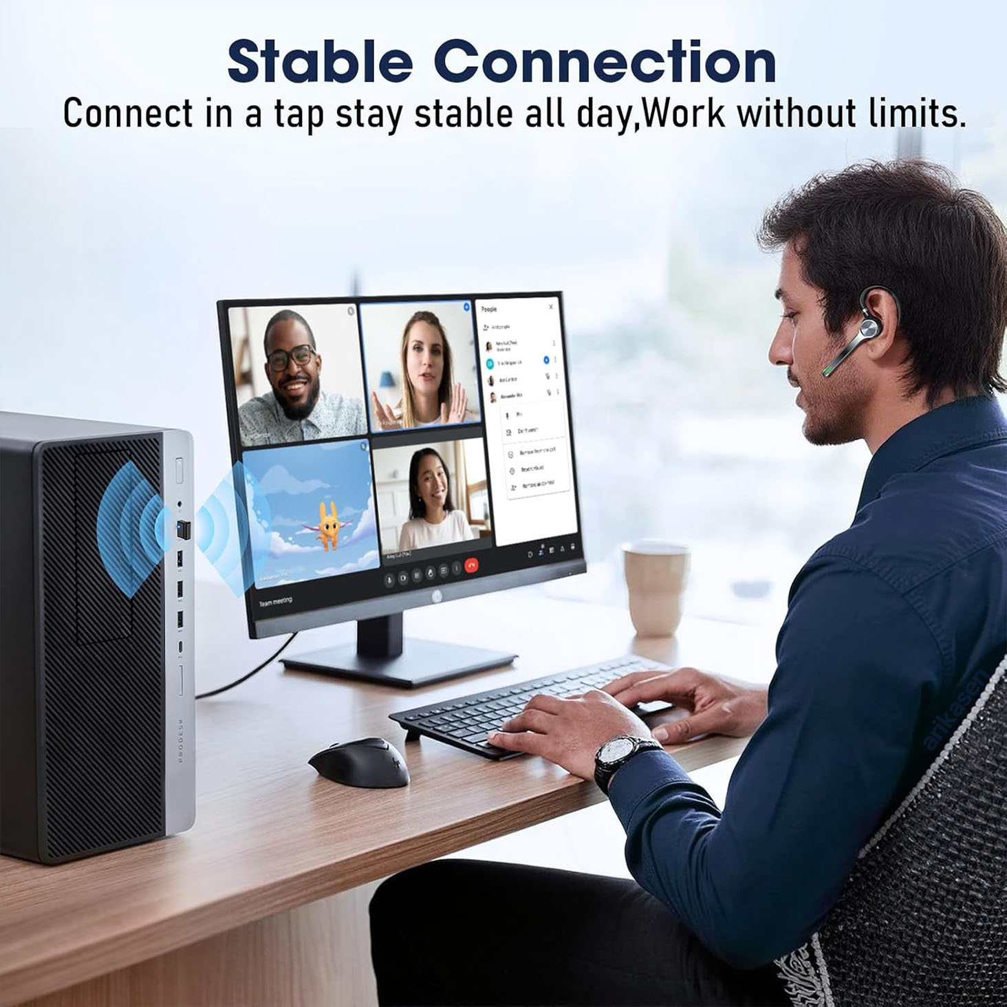 Wireless Headset Single-Ear Bl - Open Ear Air Conduction Headphones recension och pris
