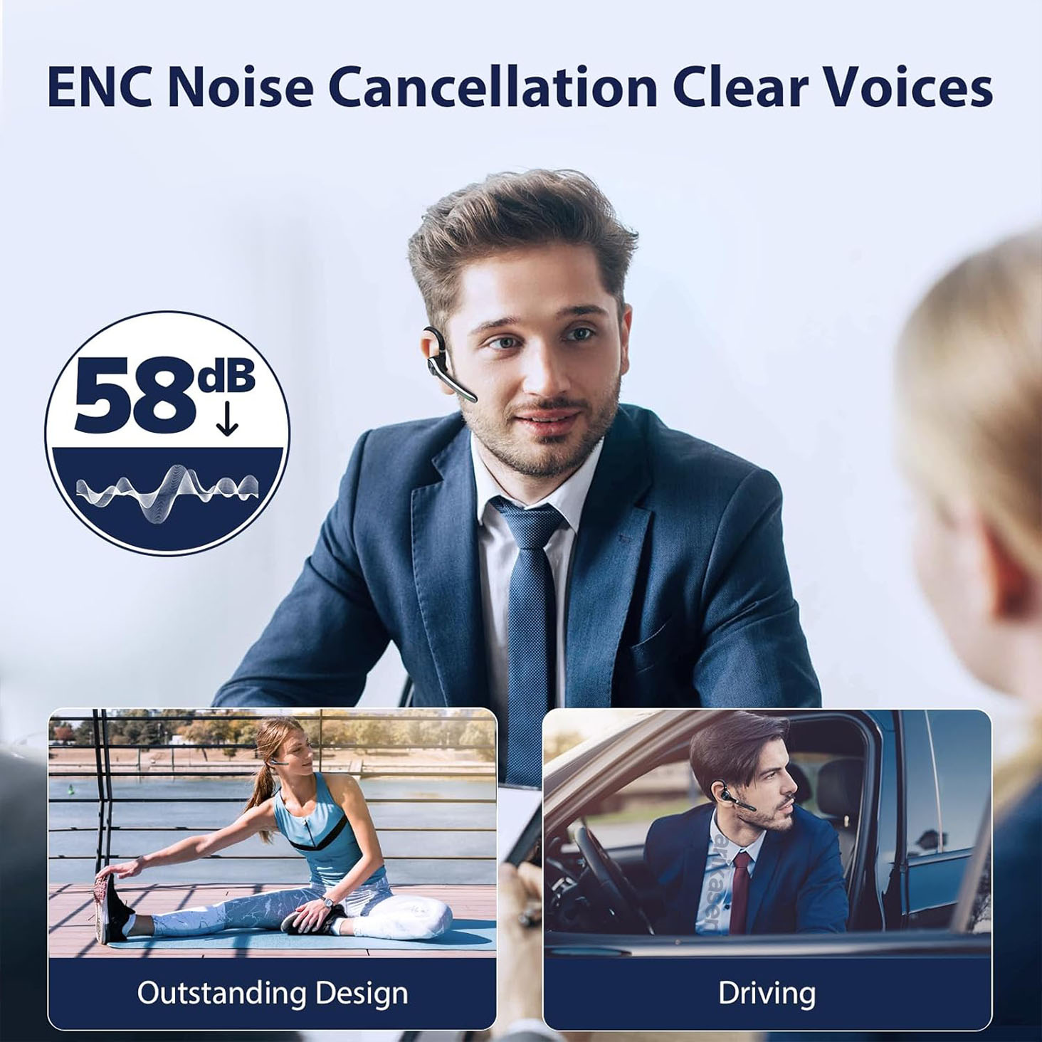 Wireless Headset Single-Ear Bl - Open Ear Air Conduction Headphones recension och pris