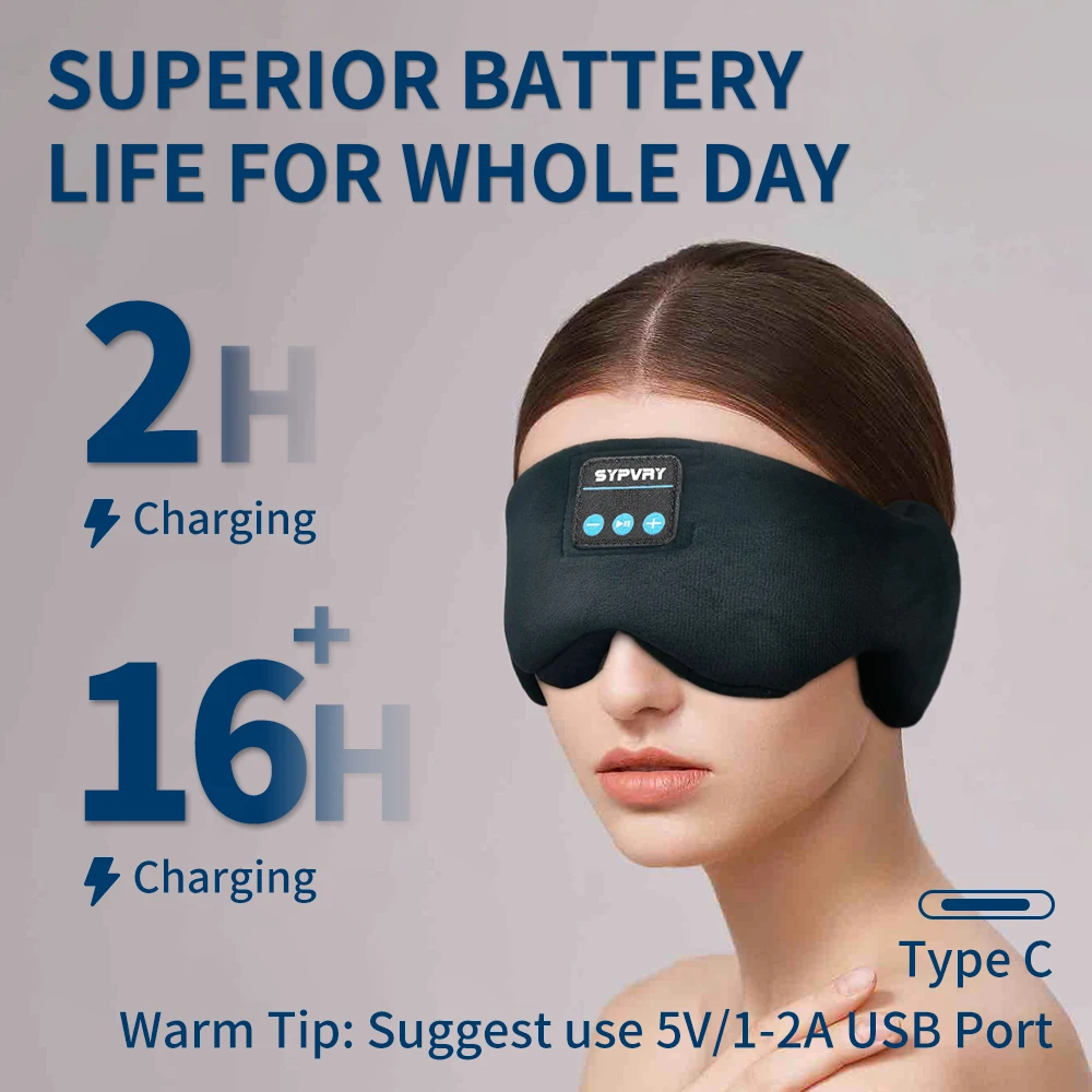 Bluetooth Eye Mask with Headph - Type C Wired Earphones With Mic recension och pris